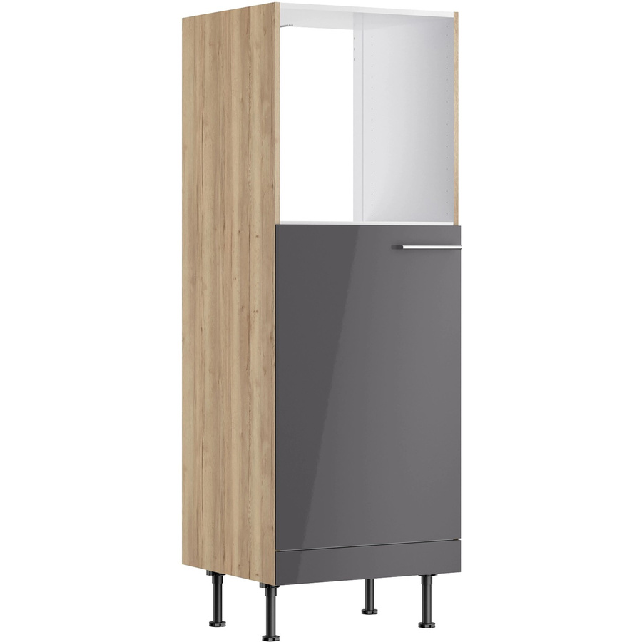 Optifit Küchen-Mittelschrank für Backofen und Kühlschrank Jonte984 in Anthrazit-Wildeiche, Breite: 60 cm - Bild 2