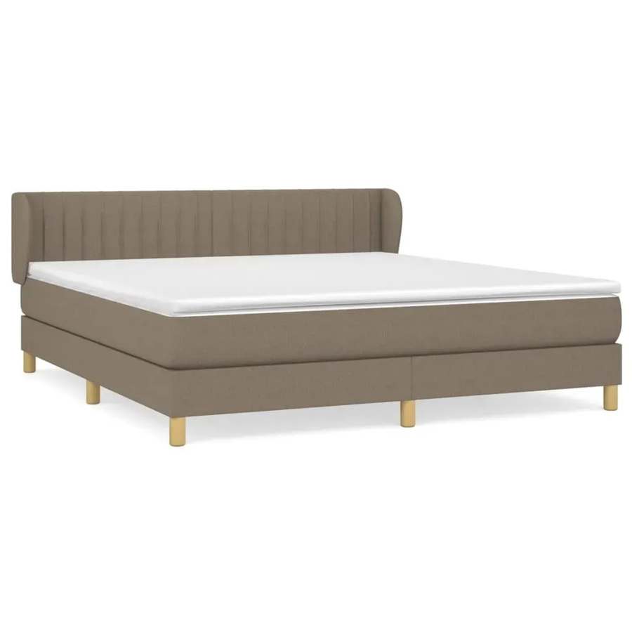 vidaXL Boxspringbett mit Matratze und Kopfteil in Beige, Hybrid-Modell mit Taschenfederkern, B/T: 180 x 200 cm - Bild 2