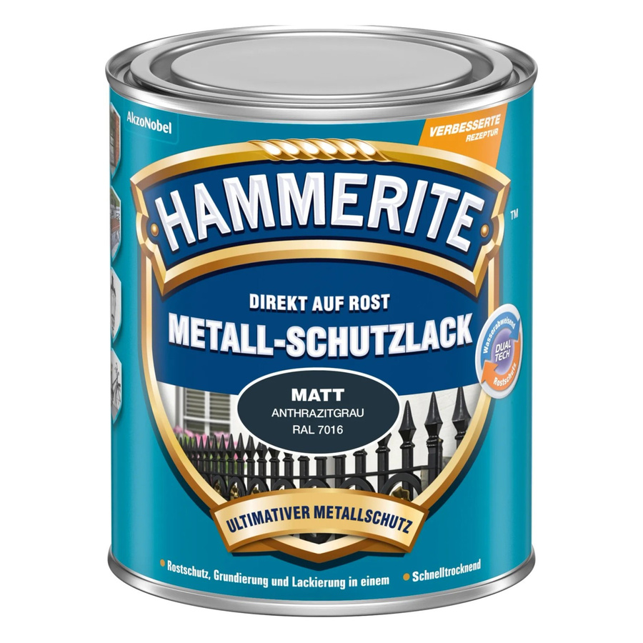Hammerite Metall-Schutzlack Anthrazit matt 250 ml - Bild 2