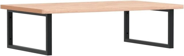 vidaXL Waschbeckenregal zur Wandmontage aus Stahl und Massivholz Buche in Schwarz und Braun - Bild 1