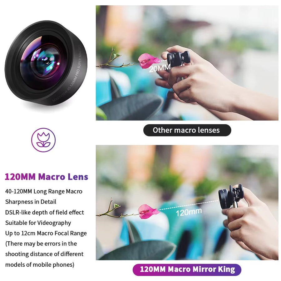 MARTVSEN High Definition Makroobjektiv 10-20X für Smartphones und iPhone sowie Samsung in Schwarz für Nahaufnahmen von Blumen und Insekten - Bild 4