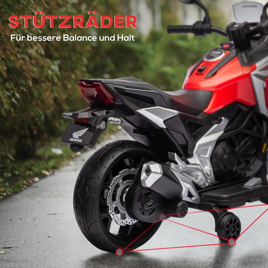 AIYAPLAY Kinder Elektro-Motorrad mit Licht und Sound, Rot, 3-6 Jahre - Bild 5