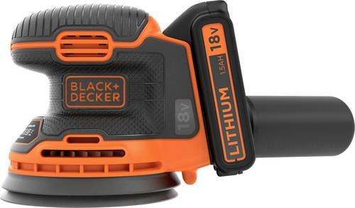 Black+Decker Akku-Exzenterschleifer BDCROS18-QW 18V mit 125mm Schleifscheibe in Schwarz und Orange - Bild 1