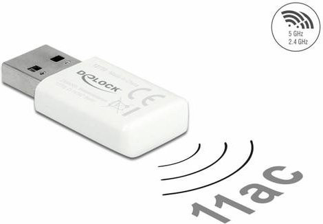 Delock Micro Stick 867 WLAN Adapter USB 3.0 Dual Band WiFi 5 in Weiß (12770) - Bild 1