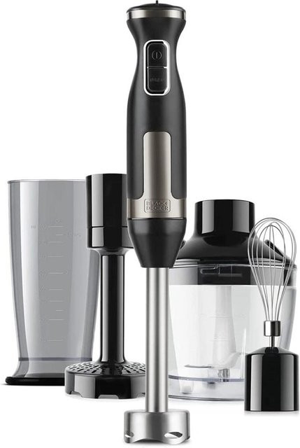 Black & Decker BXHBA1500E Stabmixer in Schwarz mit Edelstahl- und Kunststoffelementen sowie Pulse-Funktion - Bild 1
