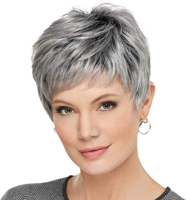 Nice House Perücke, grau silber Ombré Locken, kurz, Damen - Bild 1