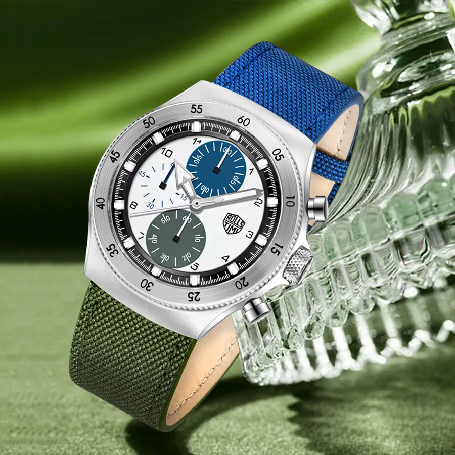 PAGANI DESIGN Chronograph, Quarz, Saphirglas, Grün, Bicolor, Nylon, Herren - Bild 2