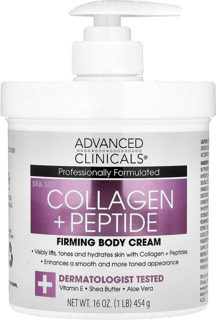 Advanced Clinicals Kollagen + Peptid Straffende Körpercreme, 454 g - Bild 1