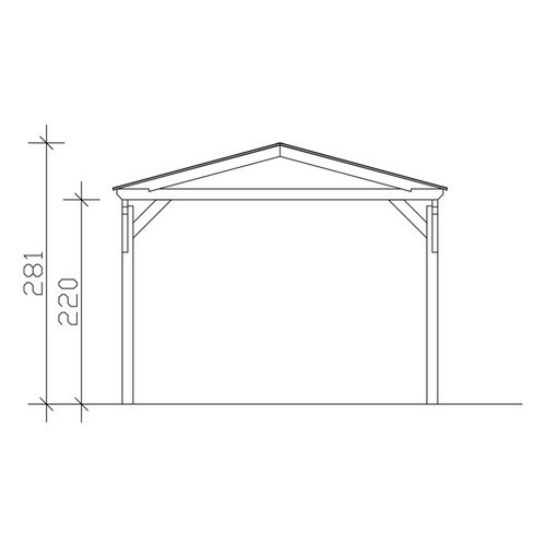 Skan Holz Carport Westerwald Satteldach aus Fichte Leimholz mit Doppelstegplatten aus Polycarbonat, Farbe: beige, B: 362 cm, T: 648 cm, H: 281 cm - Bild 4