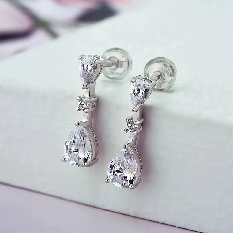 Huitan Trendy Ohrringe, Kristall Waterdrop, Zirkonia, Damen - Bild 2