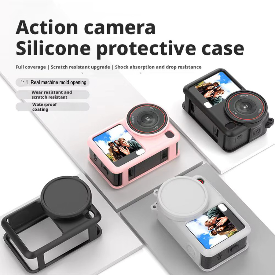 DJI Osmo Action 6 Silikonhülle in Schwarz mit Objektivdeckel, stoßfest und rutschfest - Bild 2