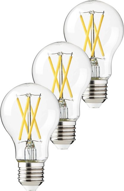 Oktaplex Glow 3er Set E27 LED Leuchtmittel Filament Warmweiß 2700K 806lm 3,8W Transparent - Bild 1