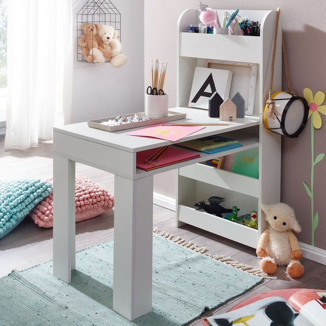 Kinderschreibtisch FineBuy Weiß mit Regal B/T/H: 90 x 50 x 110 cm - Bild 1