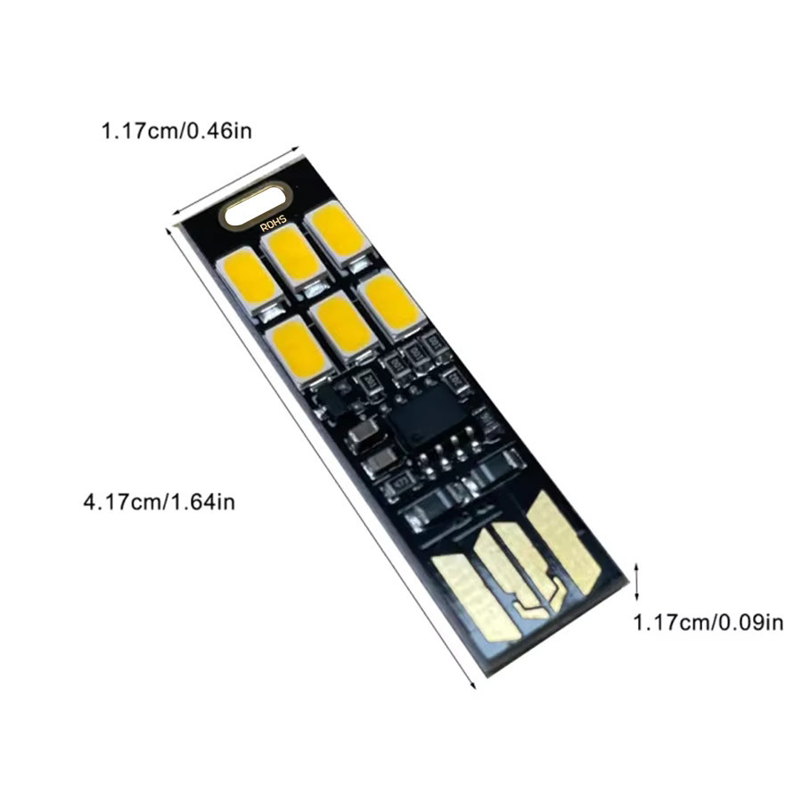 Tragbare Mini USB LED Nachtlicht mit 6 LEDs und Touch Sensor, dimmbar, Warmlicht für Laptop, Computer und Powerbank - Bild 5