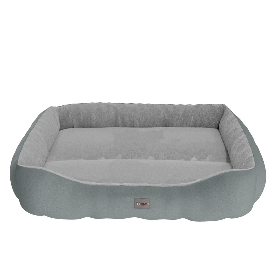 BENNO Hundebett SAMMY aus Polyester in Grau, rechteckig, rutschfest mit integriertem Spielzeug, B/T/H: 80 x 65 x 17 cm - Bild 3