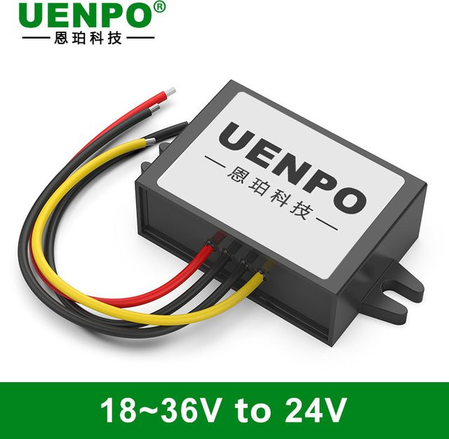 UENPO DC-DC-Spannungsregler 24V zu 24V Onboard-Modul wasserdicht, Farbe: Schwarz - Bild 1