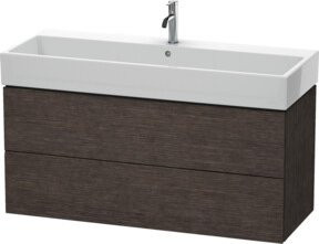 Duravit L-Cube Waschtischunterschrank wandhängend, Braun Matt, B: 118,4 cm, T: 45,9 cm, H: 54,4 cm - Bild 1