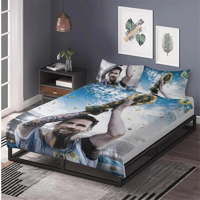 Lodestar 3D-Bettwäscheset mit Fußballstar-Motiv aus Mikrofaser, Multicolor, B/H: 135 x 200 cm - Bild 1