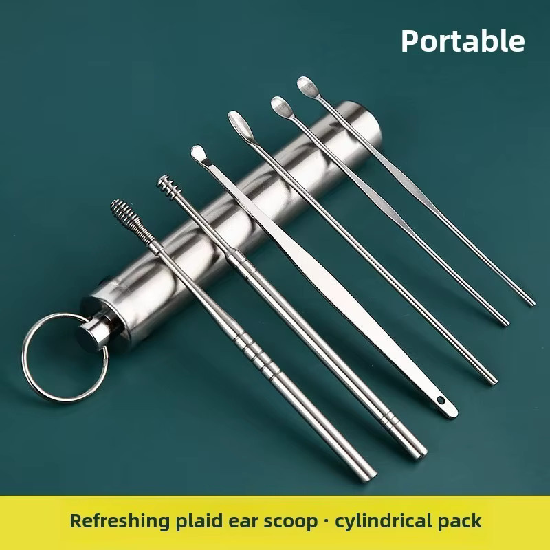 6-teiliges Ohrreinigungswerkzeug-Set aus Edelstahl, Unisex - Bild 2