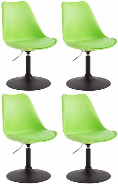 CLP 4er Set Maverick Esszimmerstühle aus Kunststoff und Metall in Grün/Schwarz mit 360 Grad Drehsitz und modernem Design - Bild 1