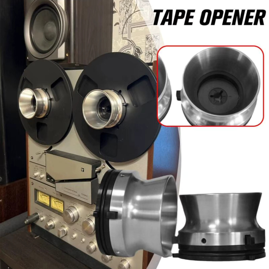 YOSOO NAB-Nabenadapter 10-Zoll Set aus poliertem Aluminium in Silber für Studer ReVox Akai Teac - Bild 3