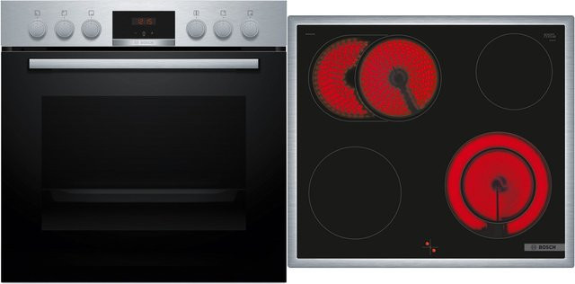 Bosch Herdset HND411LS63 bestehend aus HEA513BS3 und NKN645GA2E in Edelstahl - Bild 1