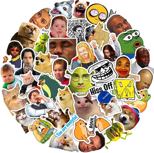 GOGOTU Meme Lustige Aufkleber, 50-teiliges Set - Bild 1