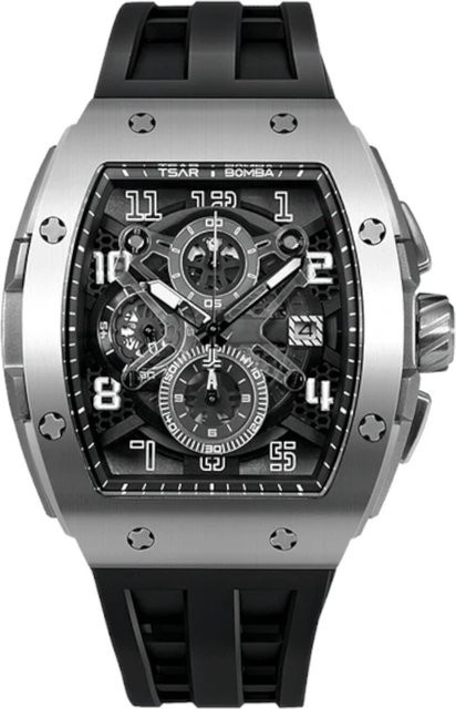 Tsar Bomba Chronograph, Quarz, Edelstahl, 46 mm, Schwarz, Herren - Bild 1