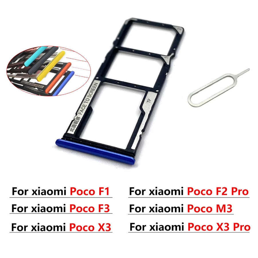 Xiaomi SIM-Kartenhalter und Chip-Schublade als Adapter-Ersatzteil für Poco X3 F2 Pro M3 POCOHONE F1+ in Schwarz und Multicolour - Bild 3