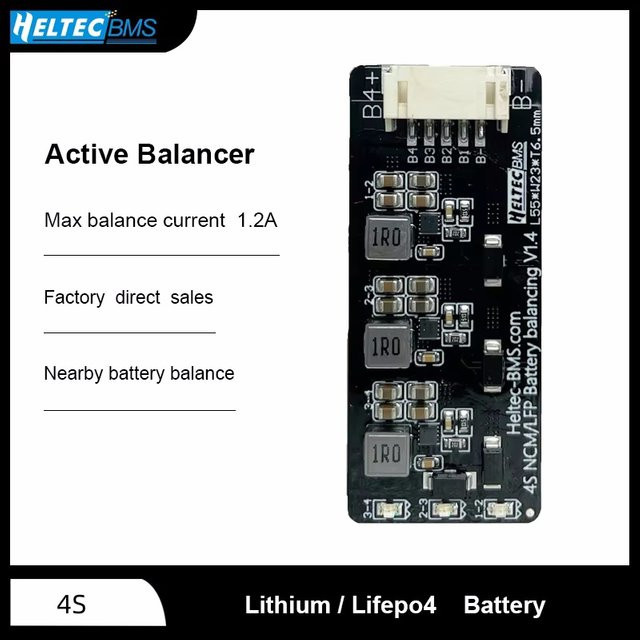 Heltecbms Aktive Ausgleichsplatine 1,2 A BMS 4S 5S für Li-Ion und LiFePo4 Batterien, Schwarz - Bild 1