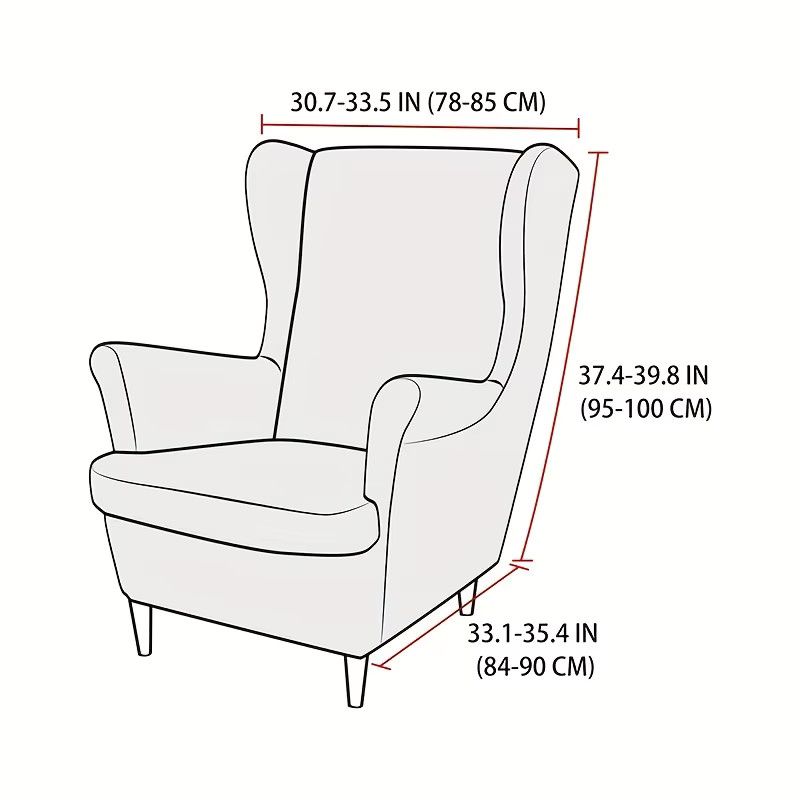 WANERQU Jacquard Wing Stuhlbezug mit Sitzkissenbezug, staubdichte und rutschfeste Sesselbezüge für Wohnzimmer und Schlafzimmer - Bild 2
