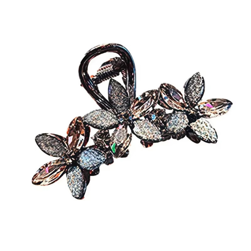 HIYAYZ Haarspange, Schwarze Strass, Blumenverzierung, Damen - Bild 2