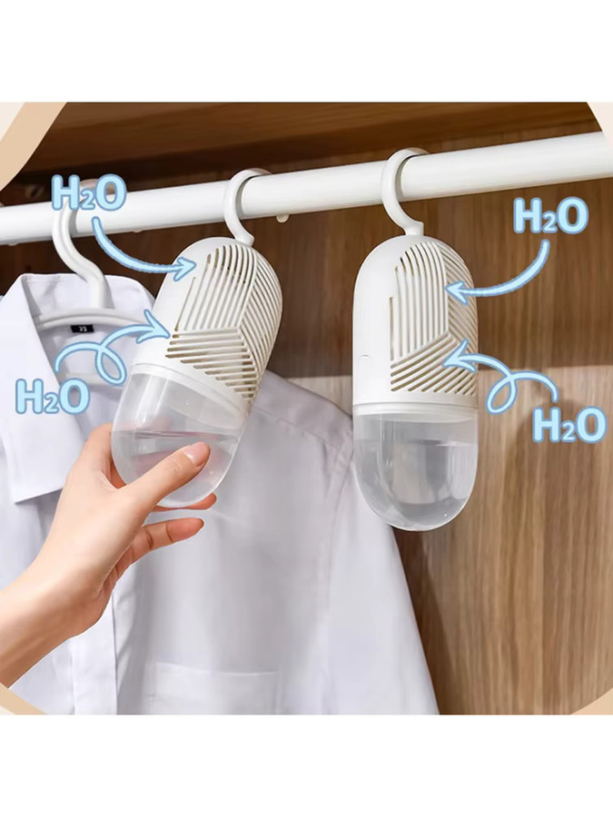 Wiederverwendbare hängende Kleidungsentfeuchtungsbox von jaysuing in Grün mit Wassersammler und Haken zur Schimmelprävention für deinen Kleiderschrank - Bild 4