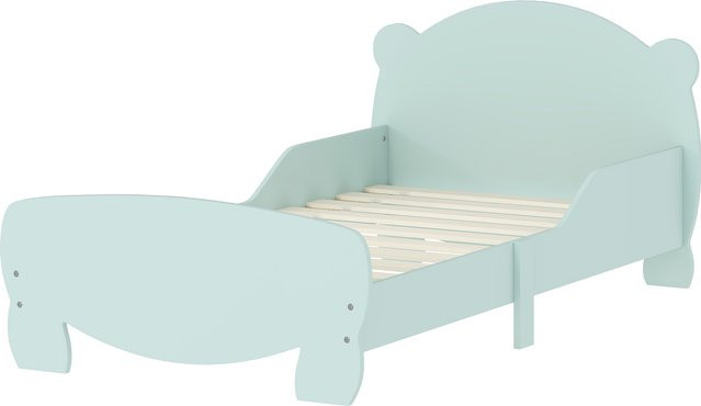 Aosom AIYAPLAY Montessori Kinderbett für Kinder von 3-6 Jahren mit Rutschfesten Seiten und Bärenholzlattenrost, Farbe: Grün, B/T: 140 x 70 cm - Bild 1