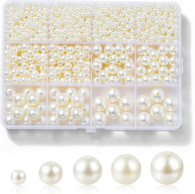 QIAO Harz-Perlen-Set, runde Perlen, Unisex - Bild 1