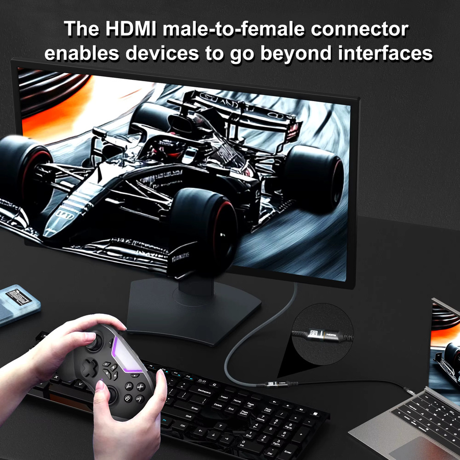 lmcnzz HDMI 2.1 Verlängerungskabel und Kabelsplitter für 8K@60Hz und 4K@120Hz mit eARC und HDR für HDTV, PS5, Xbox und PC - Bild 5
