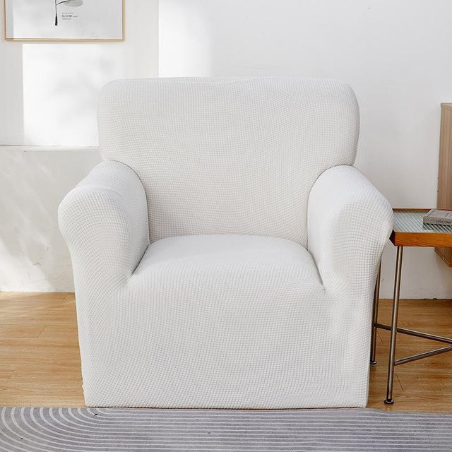 Yiran Furniture Elastischer Einzelsofa-Überzug aus Polyester, Grau, Universal Vollbezug für alle vier Jahreszeiten - Bild 1