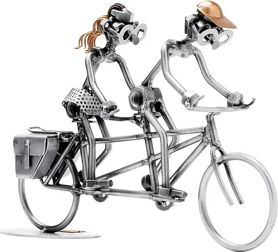 Schraubenpaar Radfahrer Tandem von Hinz & Kunst in Silber aus Metall - Bild 1
