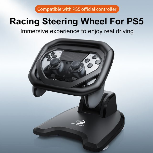 HONCAM Lenkradständer für PS5 und PS5 DualSense Edge Controller in Schwarz mit höhenverstellbarer Halterung für Playstation 5 - Bild 1