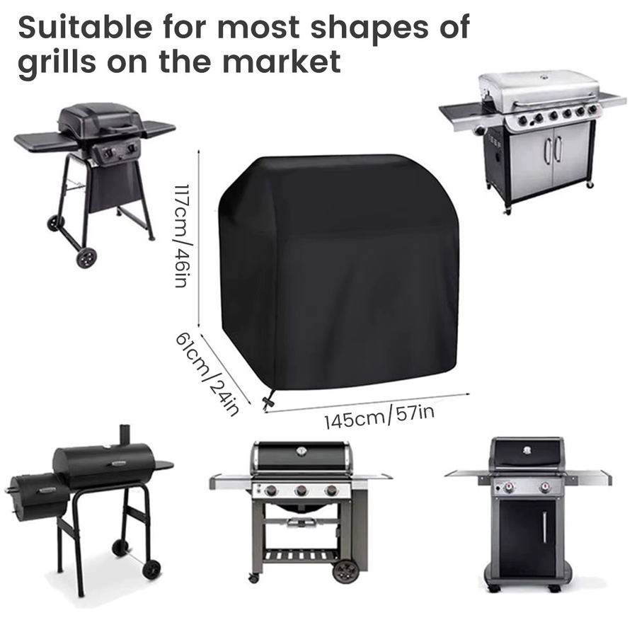 Char-Broil Grillabdeckung aus wasserdichtem 210D Oxford Polyester, Schwarz, B: 145 cm, T: 117 cm - Bild 6