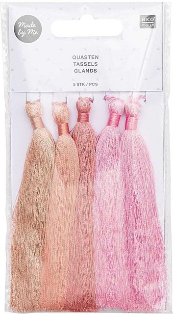 Rico Design Quasten fein in Pink, 5 Stück, Höhe: 9 cm - Bild 1