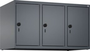 C+P Aufsatzschrank 7016/7016 aus Stahl mit 3 Abteilen und Sicherheits-Drehriegel, Anthrazit/Grau, B: 90 cm, H: 50 cm, T: 50 cm - Bild 1