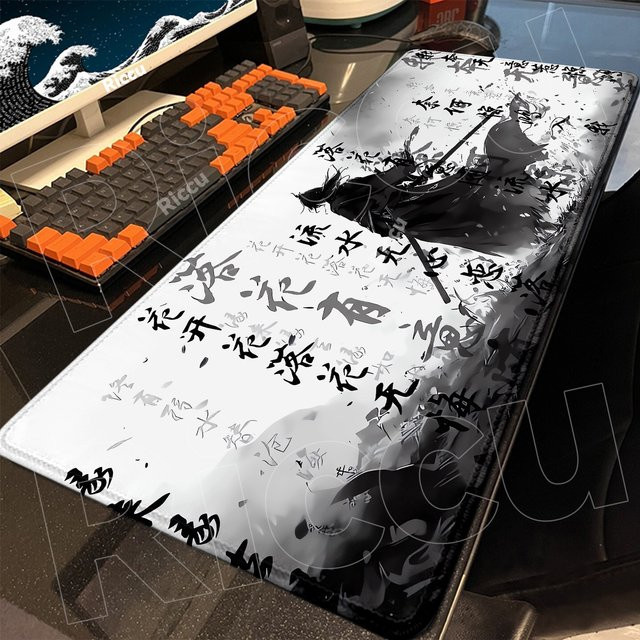 Samurai Warrior Mauspad von Riccu in Schwarz für Gamer und PC-Zubehör - Bild 1