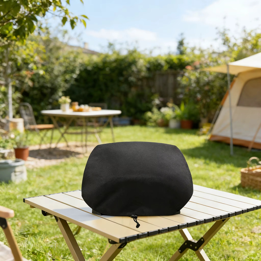 BBQ-Grillabdeckung für Außengrills in Schwarz mit Kordelzug-Design, B/T/H: 61,0 x 48,0 x 33,0 cm - Bild 3