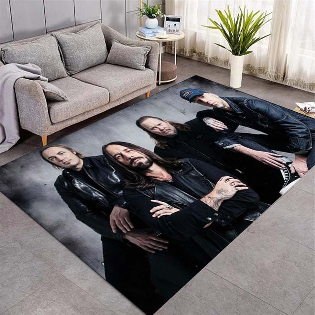 Böhse Onkelz Flanelldecke mit Bandmitglied Collage und Totenkopf Logo in Schwarz, Breite: 40 cm, Höhe: 60 cm - Bild 1