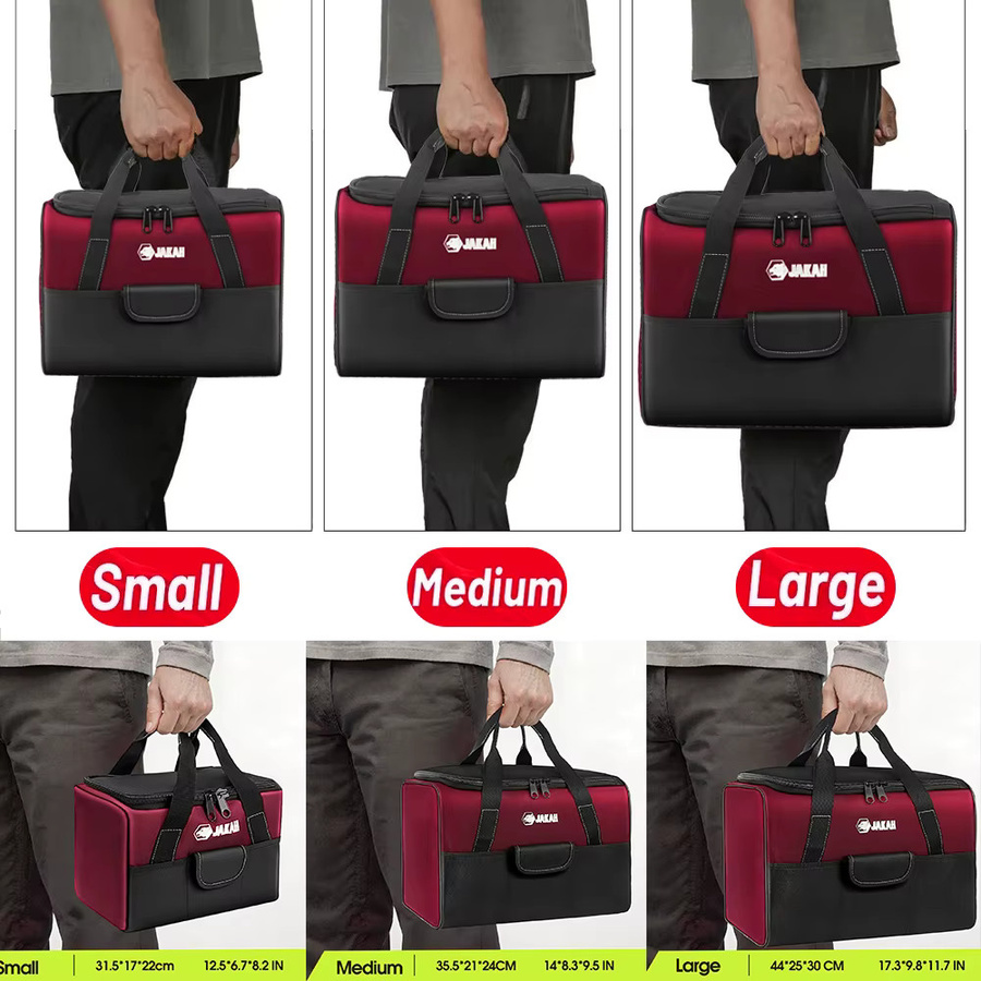 Robuste Werkzeugtasche von JAKAH mit breiter Öffnung und praktischen Taschen - Bild 2