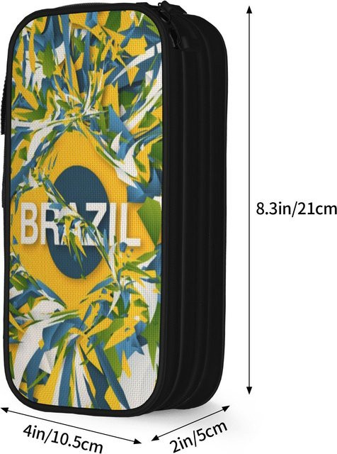 Fancy Style Studio Federmäppchen Brasilien Flagge mit großem Fassungsvermögen, Mehrfarbig - Bild 1