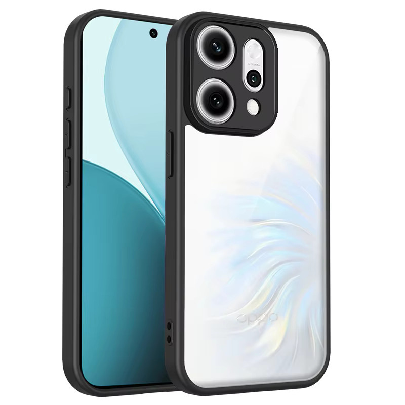 Stoßfeste Silikonhülle für Oppo Reno 14 13 12 11 10 Serie in Transparent und Blau mit PC-Rückseite und TPU-Stoßfänger - Bild 3