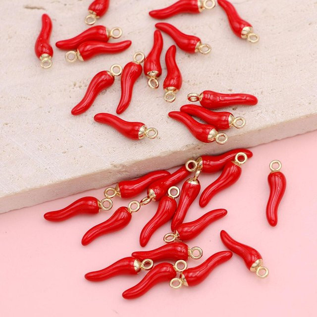 Binchi Outdoor Product Anhänger, Chilischote Form, Messing, Gold, Damen - Bild 1
