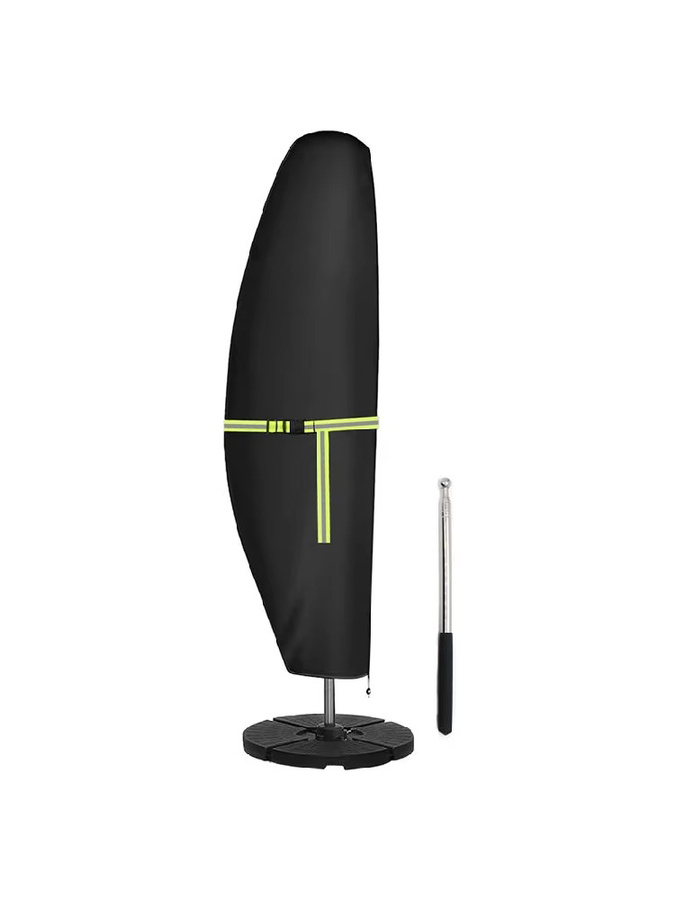 BAAJ-1 Wasserdichte Outdoor-Schirmhülle aus Polyester für freitragende Sonnenschirme, Schwarz, B/T/H: 210 x 45 x 72/32 cm - Bild 7
